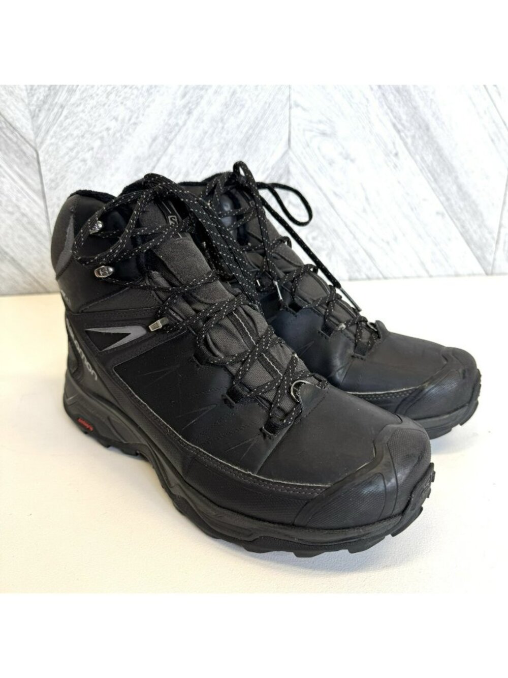 Salomon  X Ultra Mid Winter Hiking Boots Leather Waterproof Black Mens Size 8.5